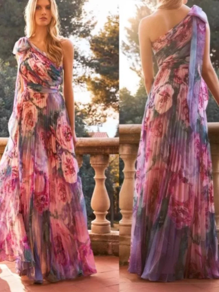 DYKR 2025 Summer Dresses Wholesale for Women Bohemian Vacation Style Slanted Shoulder Pleated Lolita Large Swing Printed Dress
DYKR 2025 Summer Dresses Wholesale for Women Bohemian Vacation Style Slanted Shoulder Pleated Lolita Large Swing Printed Dress