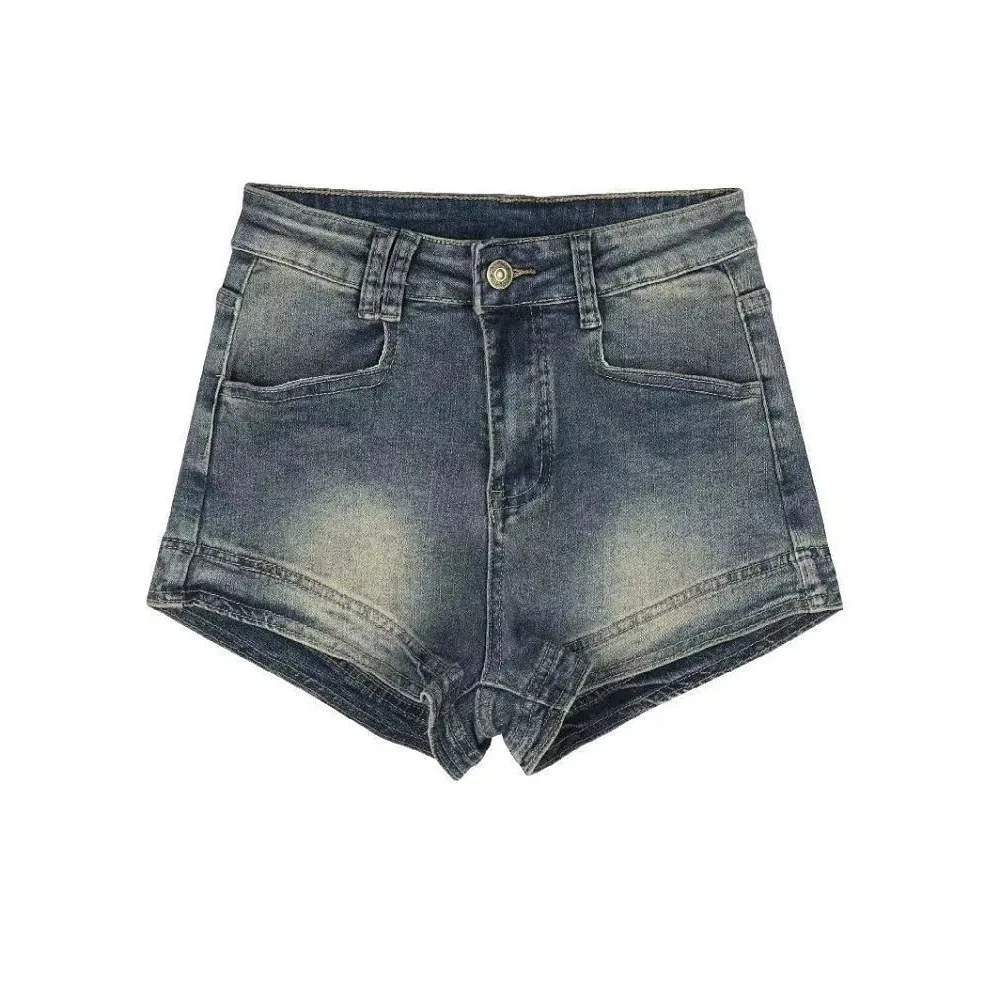 American retro high street denim shorts for women, summer thin style, high-waisted, slim-fit, distressed A-line hot pants
American retro high street denim shorts for women, summer thin style, high-waisted, slim-fit, distressed A-line hot pants