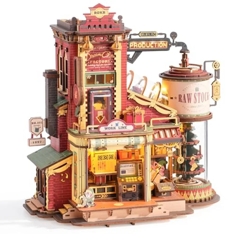 3D Puzzle for Adults: Christmas Dream Gift Factory Wooden Model Kit in Warm Brown with Luminous Lights, Melodic Music, and 5 El
3D Puzzle for Adults: Christmas Dream Gift Factory Wooden Model Kit in Warm Brown with Luminous Lights, Melodic Music, and 5 El