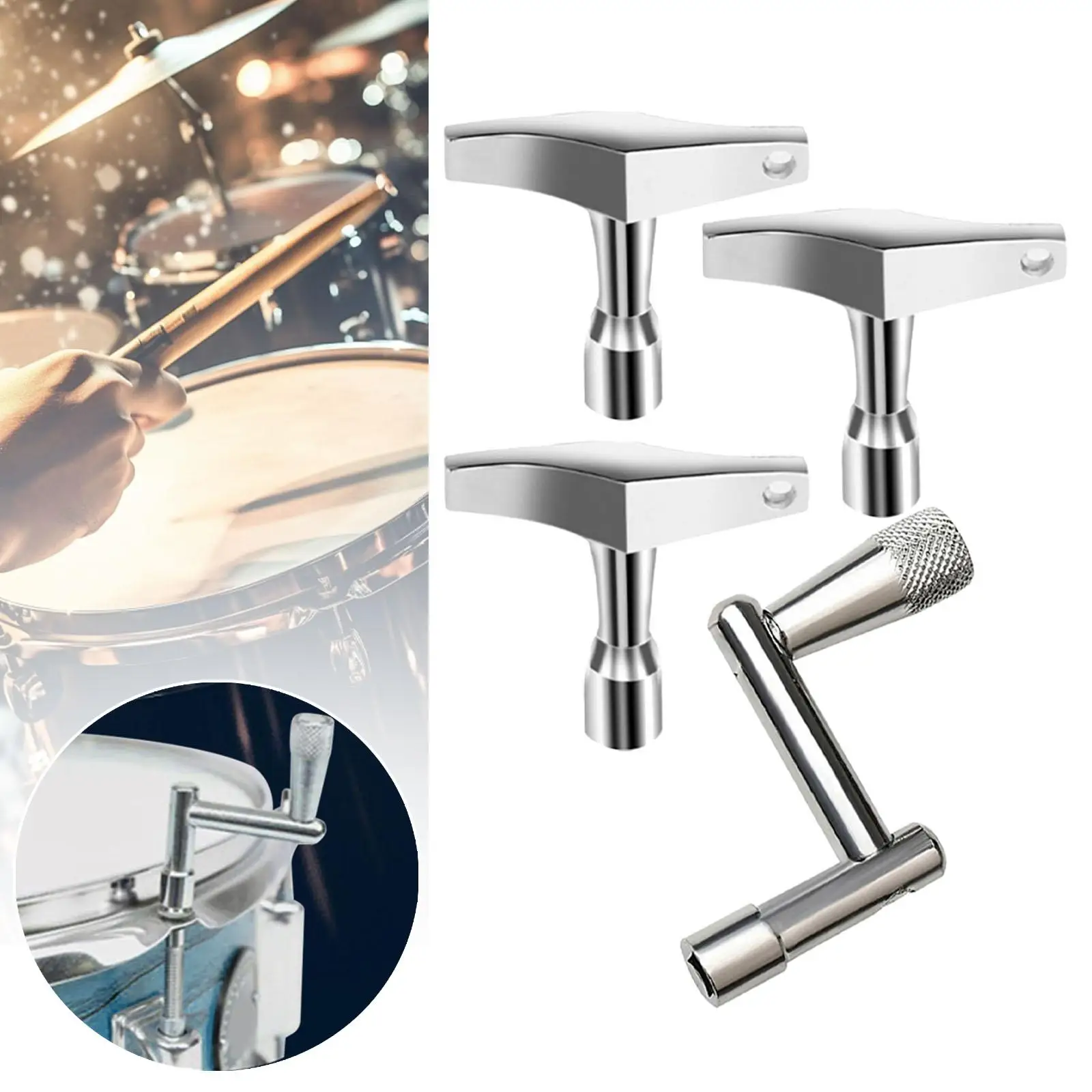 4 Pieces Drum Keys Continuous Standard Motion Speed Easy to Use Multifunctional Drum Keys Set for Jazz Drum Acoustic Drum
4 Pieces Drum Keys Continuous Standard Motion Speed Easy to Use Multifunctional Drum Keys Set for Jazz Drum Acoustic Drum