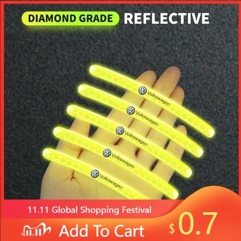 For VW 80% New Car Wheel Hub Reflective Stripes Door Safety Opening Warning Sticker For Volkswagen Golf 4 Motion CADDY Beet
For VW 80% New Car Wheel Hub Reflective Stripes Door Safety Opening Warning Sticker For Volkswagen Golf 4 Motion CADDY Beet