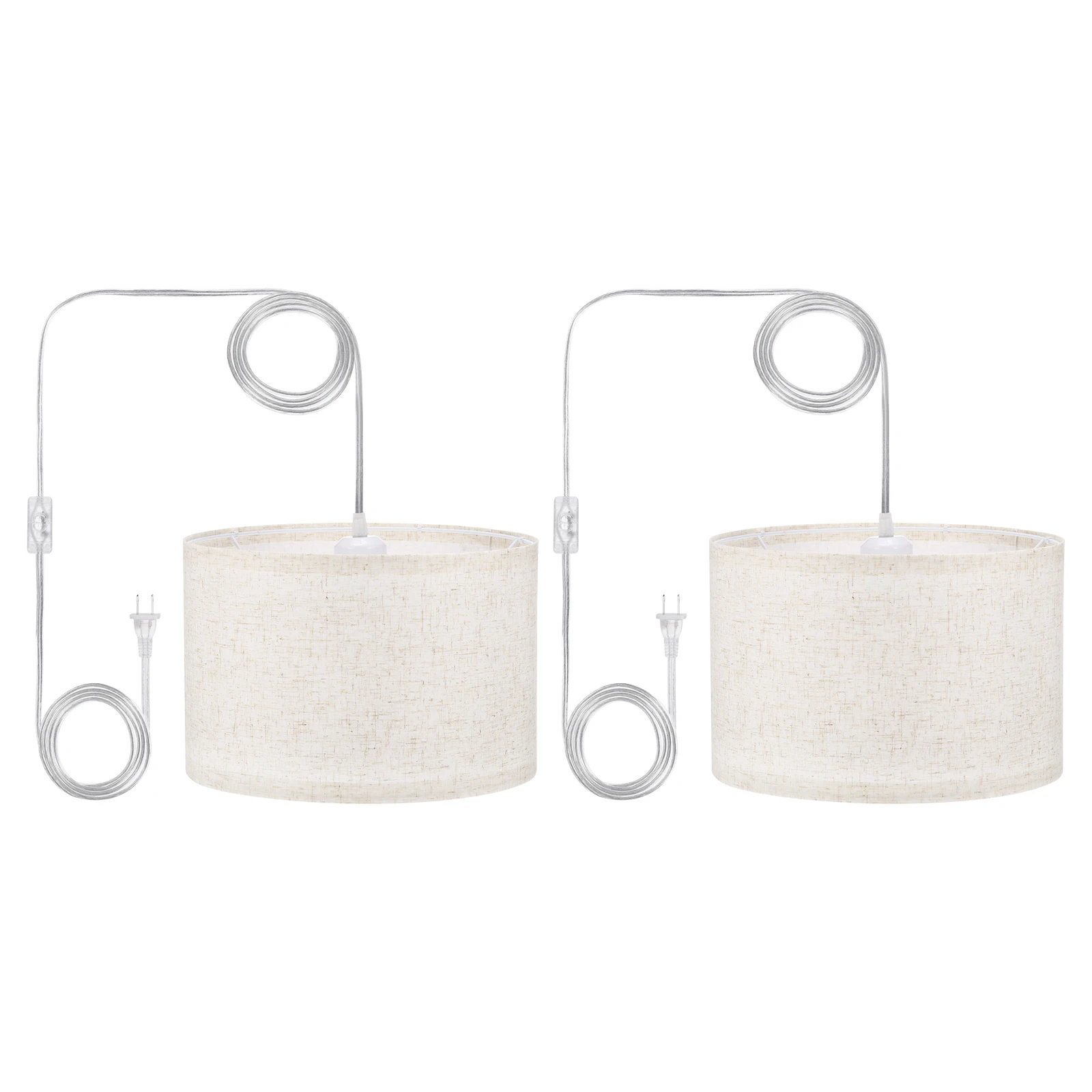 2Pack Lampshade Plug Cord Set Plug in Pendant Light 15Ft Rope Cord Hanging Lamp Fixture with Switch Shade E26/E27 Bulb Socket
2Pack Lampshade Plug Cord Set Plug in Pendant Light 15Ft Rope Cord Hanging Lamp Fixture with Switch Shade E26/E27 Bulb Socket