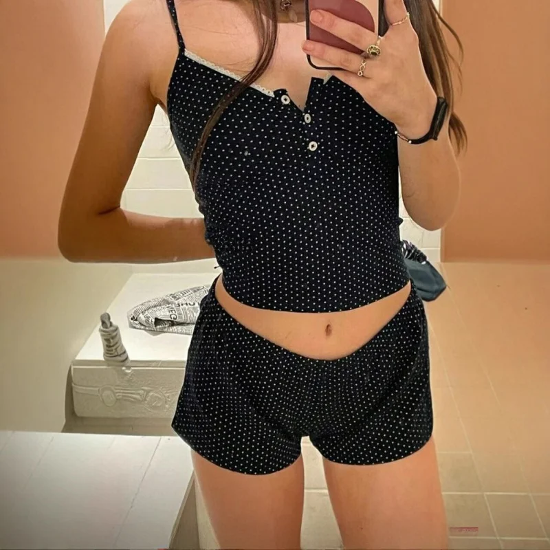 Cute Print Top Short Sleeve Women's Summer Dress Two-Piece Set Color Polka Dot Design Lycra Fabric No Sleeve Long Type
Cute Print Top Short Sleeve Women's Summer Dress Two-Piece Set Color Polka Dot Design Lycra Fabric No Sleeve Long Type