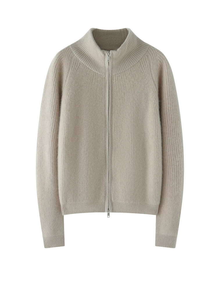 Autumn Winter Women 100% Cashmere Sweater Mock Neck Zipper Knitwear Cardigan Female Grace Soft Warm Clothes Coat Casual New Top
Autumn Winter Women 100% Cashmere Sweater Mock Neck Zipper Knitwear Cardigan Female Grace Soft Warm Clothes Coat Casual New Top