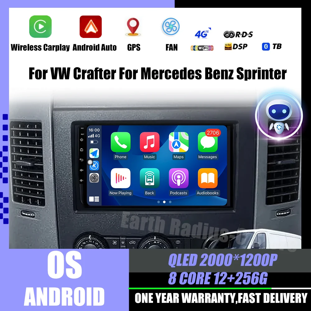 Android OS Navigation GPS Car Radio Multimedia Player for VW Crafter for Mercedes Benz Sprinter DSP Stereo 4G QLED Screen WiFi
Android OS Navigation GPS Car Radio Multimedia Player for VW Crafter for Mercedes Benz Sprinter DSP Stereo 4G QLED Screen WiFi