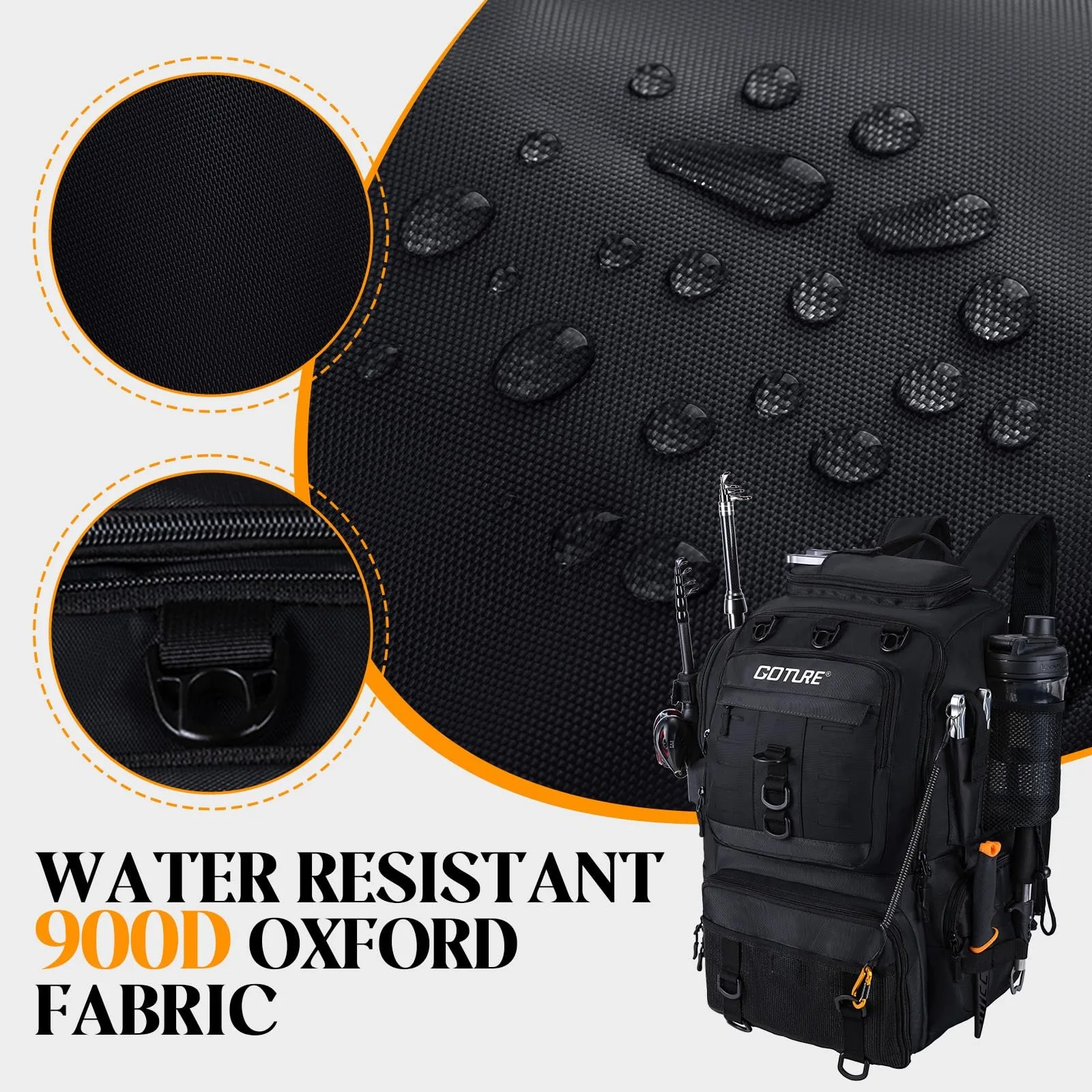 Goture 40L Large Fishing Backpack Goture 900D Oxford Wear Resistant Water Proof Tackle Bag with Cooler Compartment for Fishermen
Goture 40L Large Fishing Backpack Goture 900D Oxford Wear Resistant Water Proof Tackle Bag with Cooler Compartment for Fishermen