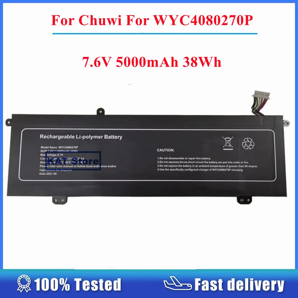 For WYC4080270P WTL-4080270P 7.6V 5000mAh 38Wh Laptop Battery Spare Part Replacement
For WYC4080270P WTL-4080270P 7.6V 5000mAh 38Wh Laptop Battery Spare Part Replacement