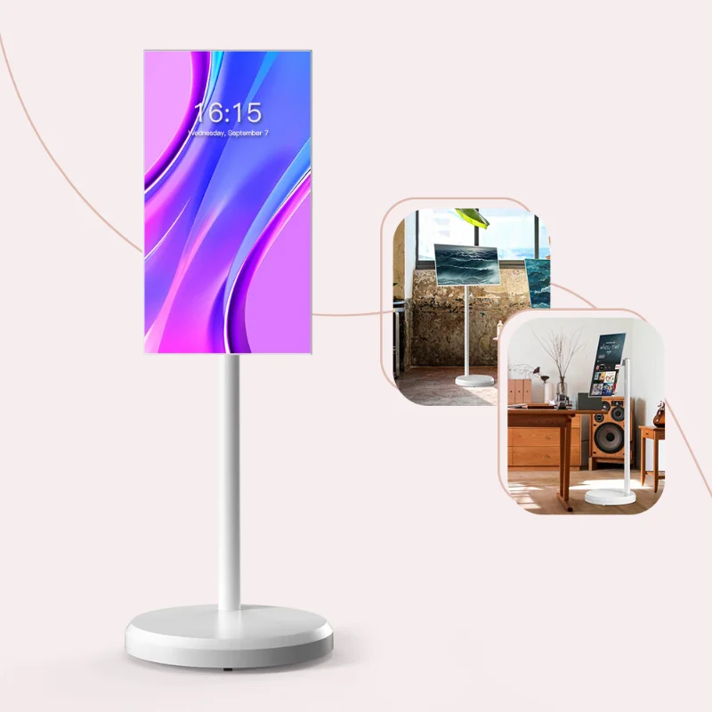 21.5-Inch White Girlfriend Mobile Screen Portable Removable Smart Display