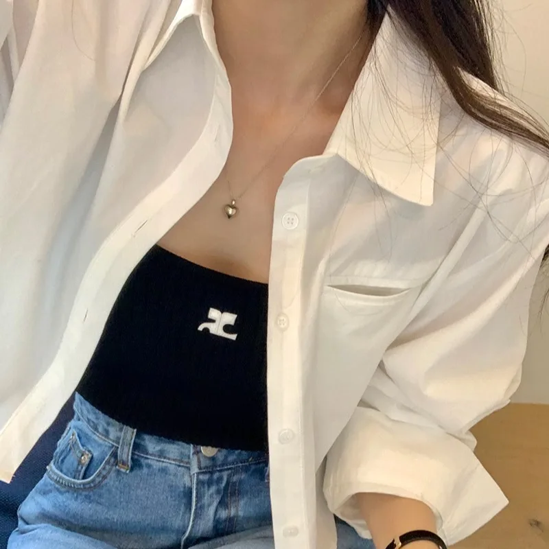 Korean Style Short Shirt Women's Fashion Design Pocket Detail Elegant Top Spring Summer New Arrival Streetwear Casual Wear
Korean Style Short Shirt Women's Fashion Design Pocket Detail Elegant Top Spring Summer New Arrival Streetwear Casual Wear