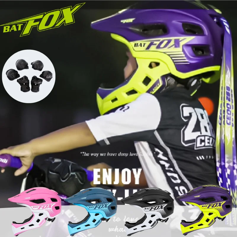 BATFOX Новые велосипедные шлемы для детей, съемный шлем для горного велосипеда, цельнолицевые детские велосипедные шлемы MTB
BATFOX Новые велосипедные шлемы для детей, съемный шлем для горного велосипеда, цельнолицевые детские велосипедные шлемы MTB