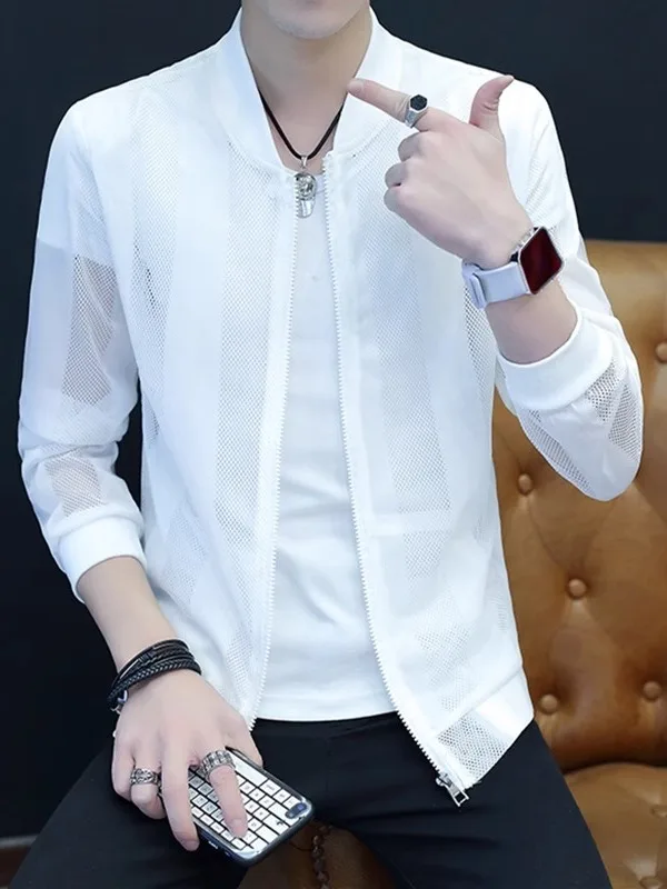 Summer Men's Ice Silk Lightweight Breathable Faionable Jaet Ultra-Thin Stand Fit Polyester Fiber Long Sve Zipper Cl...
Summer Men's Ice Silk Lightweight Breathable Faionable Jaet Ultra-Thin Stand Fit Polyester Fiber Long Sve Zipper Cl...