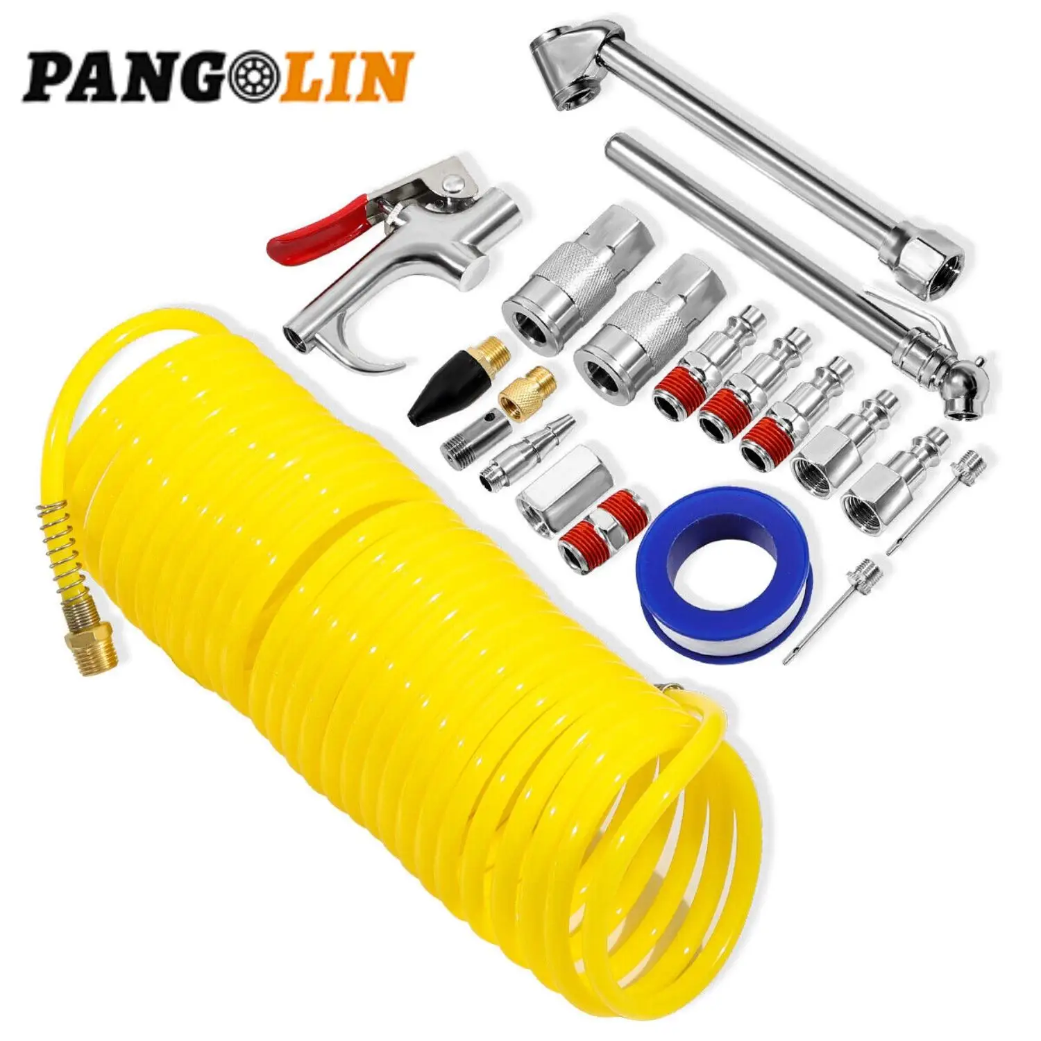 20pcs Air Compressor Accessory Kit 25Ft Recoil Air Hose Gun Nozzles Set 1/4" NPT I/M Type High Quality Car Accessories Parts
20pcs Air Compressor Accessory Kit 25Ft Recoil Air Hose Gun Nozzles Set 1/4" NPT I/M Type High Quality Car Accessories Parts