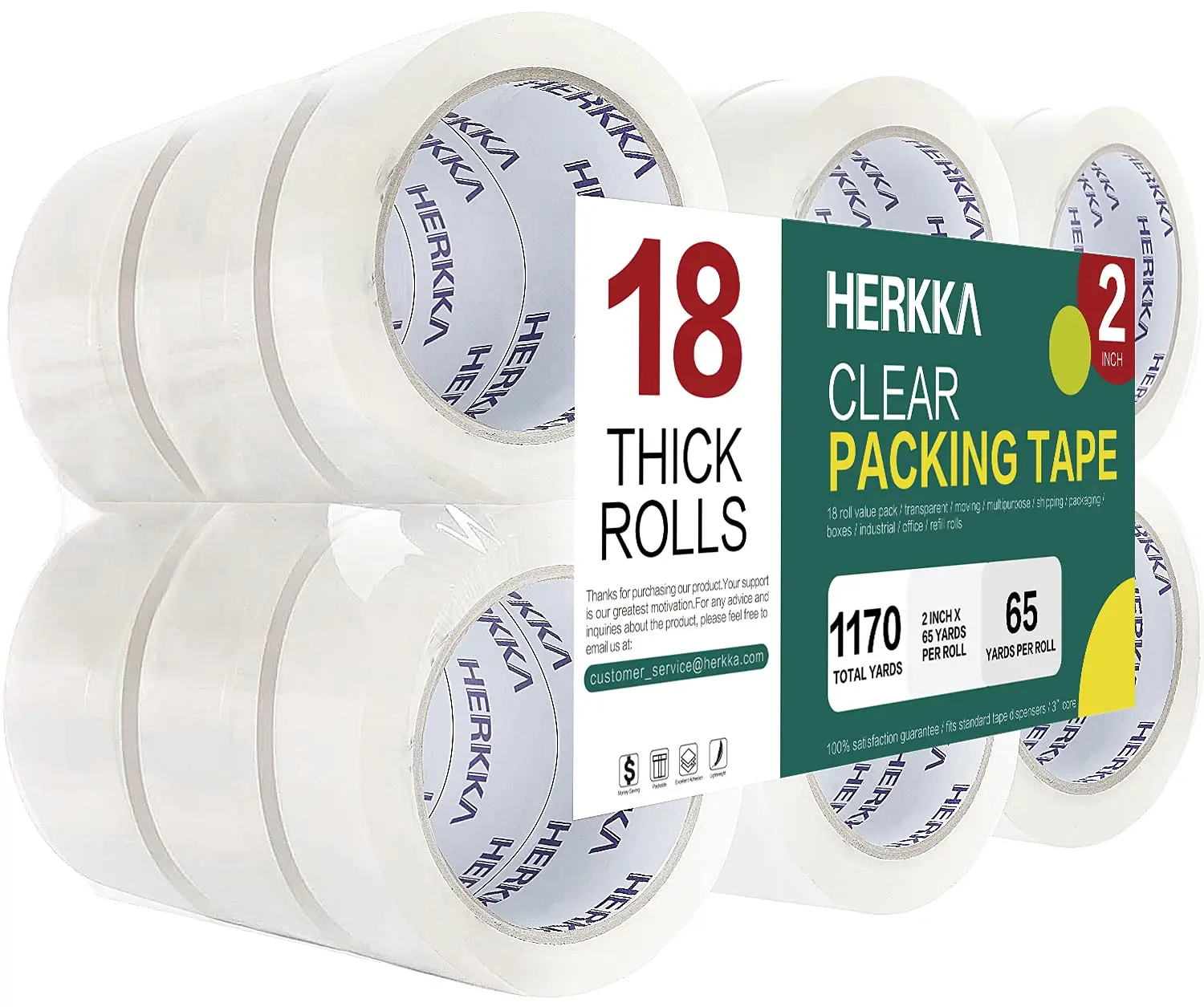 Clear Packing Tape, 18 Rolls Heavy Duty Packaging Tape for Shipping Packaging Moving Sealing, Thicker Clear Packing Tape
Clear Packing Tape, 18 Rolls Heavy Duty Packaging Tape for Shipping Packaging Moving Sealing, Thicker Clear Packing Tape