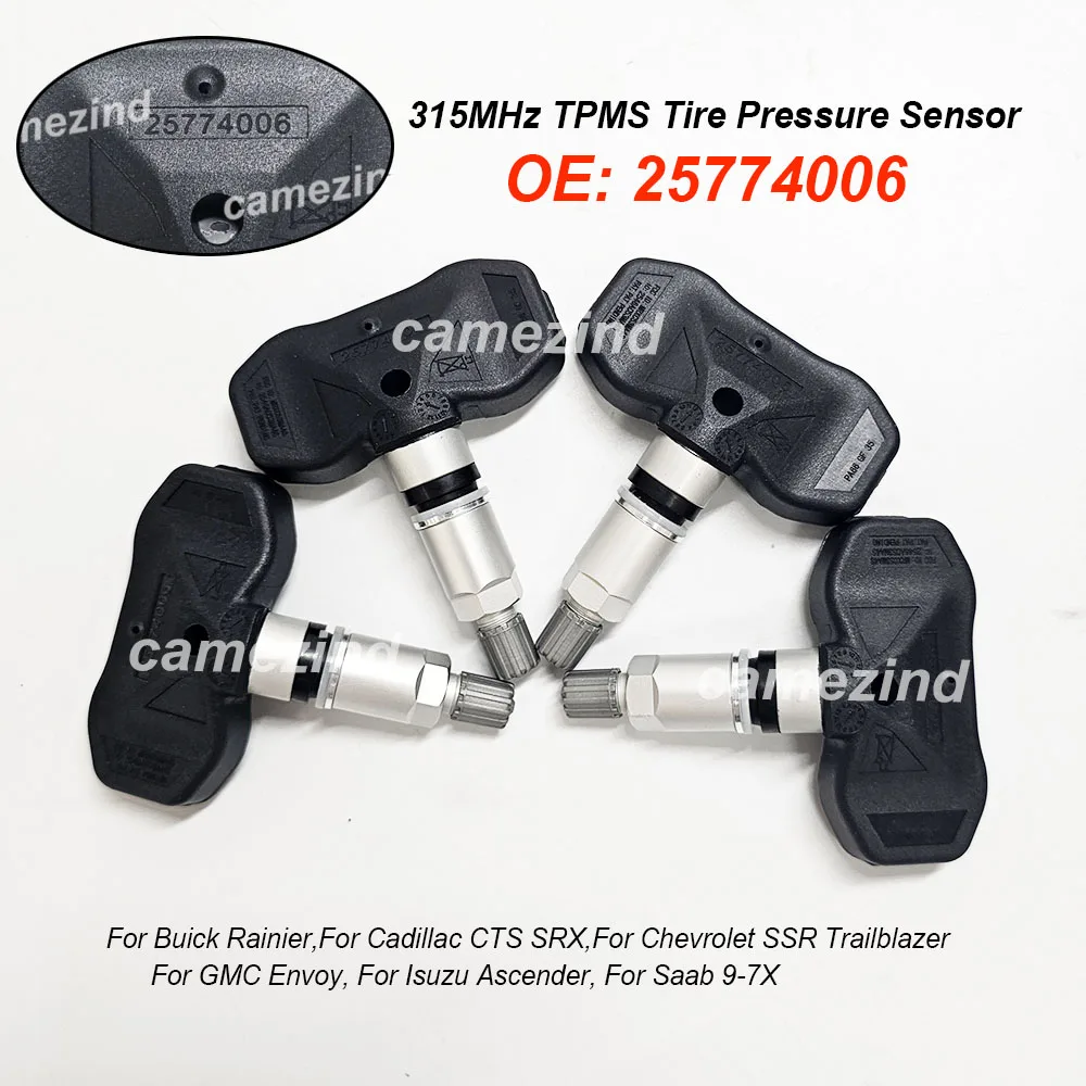4PCS 25774006 TPMS 315MHZ Tire Pressure Monitoring Sensor For CADILLAC CTS SRX For CHEVROLET TRAILBLAZER SSR For GMC ENVOY
4PCS 25774006 TPMS 315MHZ Tire Pressure Monitoring Sensor For CADILLAC CTS SRX For CHEVROLET TRAILBLAZER SSR For GMC ENVOY