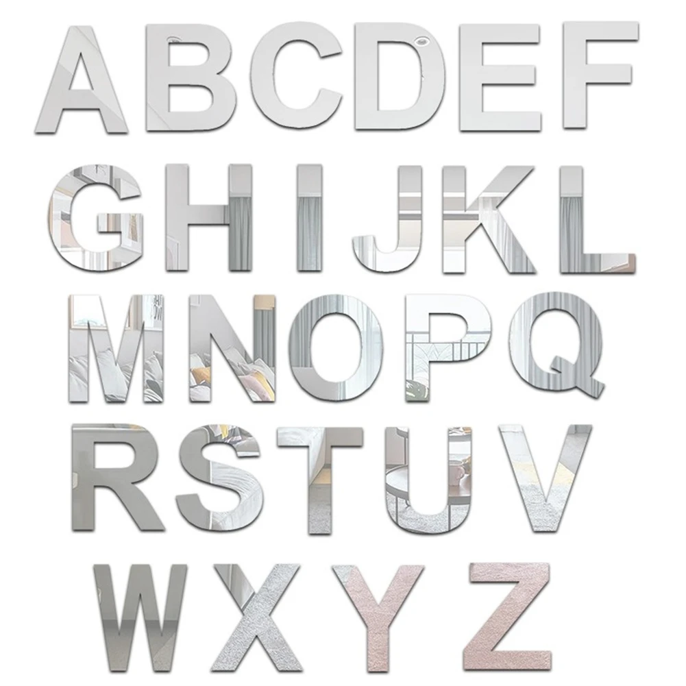 Acrylic Mirror Wall Stickers 26 Alphabet English Letters DIY Decor Mural Silver Wall Decals Mirror Alphabet Home Decoration
Acrylic Mirror Wall Stickers 26 Alphabet English Letters DIY Decor Mural Silver Wall Decals Mirror Alphabet Home Decoration