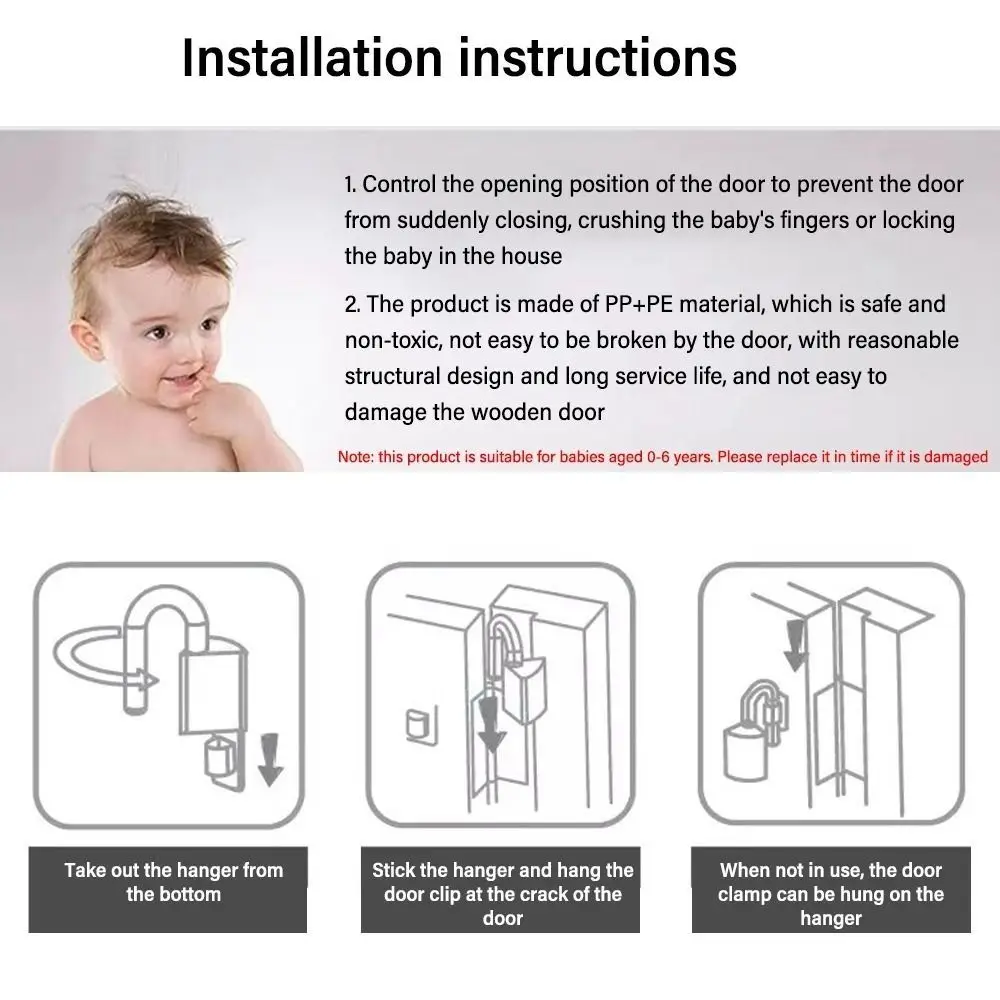 New PP Door Stopper Anti Pinch Hand Anti-grip Children Security Protection Durable Easy to Install Finger Protector Door
New PP Door Stopper Anti Pinch Hand Anti-grip Children Security Protection Durable Easy to Install Finger Protector Door