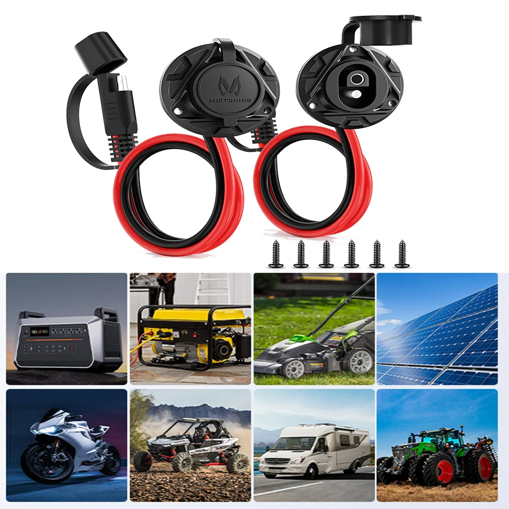 MICTUNING 2Pcs 1FT 14 AWG SAE Socket Side wall Port to Male Plug 12V-24V Power Cord Quick Connector Extension Cable Harness
MICTUNING 2Pcs 1FT 14 AWG SAE Socket Side wall Port to Male Plug 12V-24V Power Cord Quick Connector Extension Cable Harness