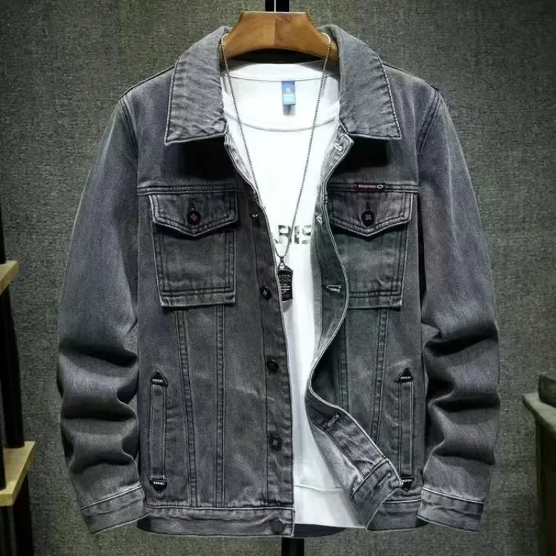 Jeans Coat For Men Biker Gray Denim Jackets Man Wide Shoulders Motorcycle Menswear Branded Fashion Winter Outerwear Casual Y2k G
Jeans Coat For Men Biker Gray Denim Jackets Man Wide Shoulders Motorcycle Menswear Branded Fashion Winter Outerwear Casual Y2k G