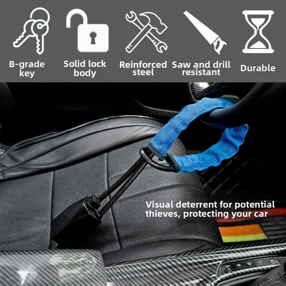High Quality Multicolor Car Steering Wheel Lock Steel Rope 3 Keys Anti-Theft Lock Seat Belt Security Device RV
High Quality Multicolor Car Steering Wheel Lock Steel Rope 3 Keys Anti-Theft Lock Seat Belt Security Device RV