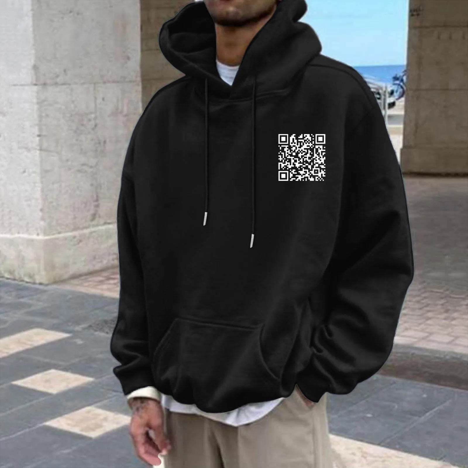 QR Code Hooded Sweatshirts Men Hoodies Autumn Winter Solid Color Long Sleeve Pocket Drawstring Pullover Top Men's Clothing
QR Code Hooded Sweatshirts Men Hoodies Autumn Winter Solid Color Long Sleeve Pocket Drawstring Pullover Top Men's Clothing