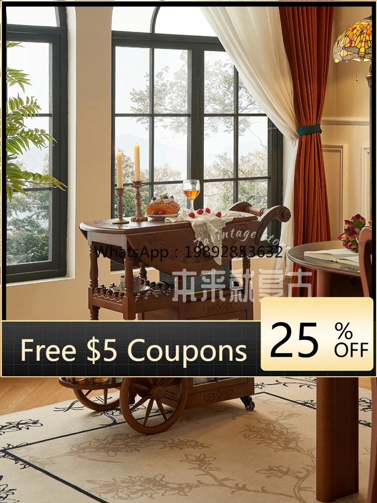 LYY Retro French Style Solid Wood Display Rack Movable with Wheels Room Storage Rack Home Use Small Trolley Organizer
LYY Retro French Style Solid Wood Display Rack Movable with Wheels Room Storage Rack Home Use Small Trolley Organizer