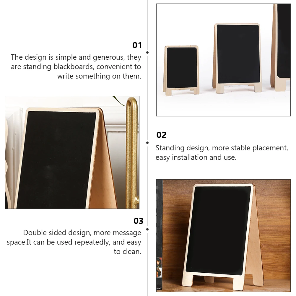 3pcs Wooden Standing Blackboards Cedarwood Double Sided Writing Boards Memo Display Boards For Office Home Use
3pcs Wooden Standing Blackboards Cedarwood Double Sided Writing Boards Memo Display Boards For Office Home Use