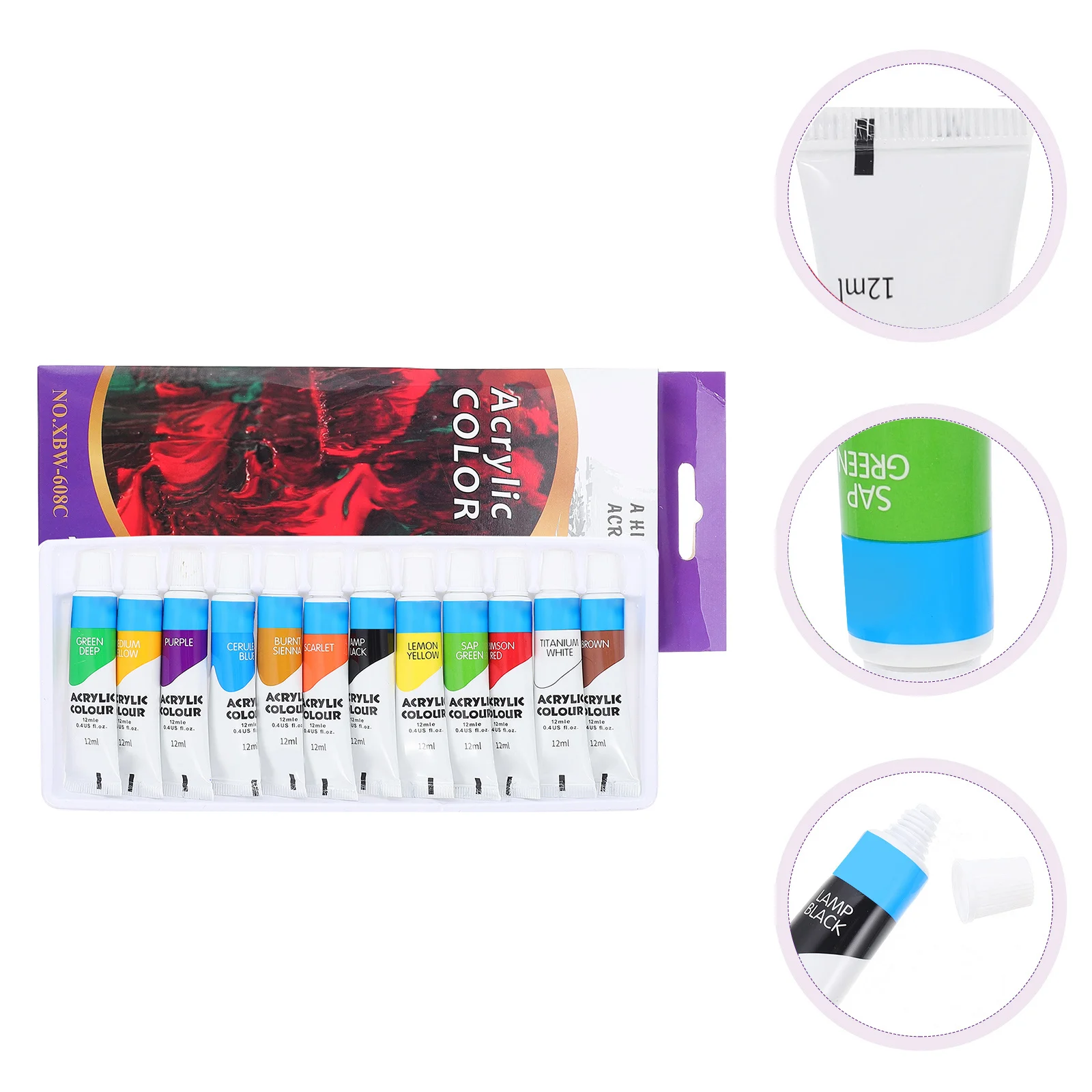 1Set 12 Colors Acrylic Paint Set Excellent Coverage for Handiwork DIY Art Projects Paint for Painting Painting Pigment
1Set 12 Colors Acrylic Paint Set Excellent Coverage for Handiwork DIY Art Projects Paint for Painting Painting Pigment