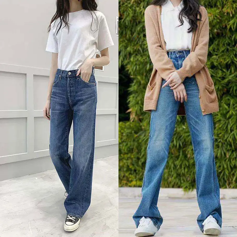 Women fashion loose jeans high waist long denim pants
Women fashion loose jeans high waist long denim pants