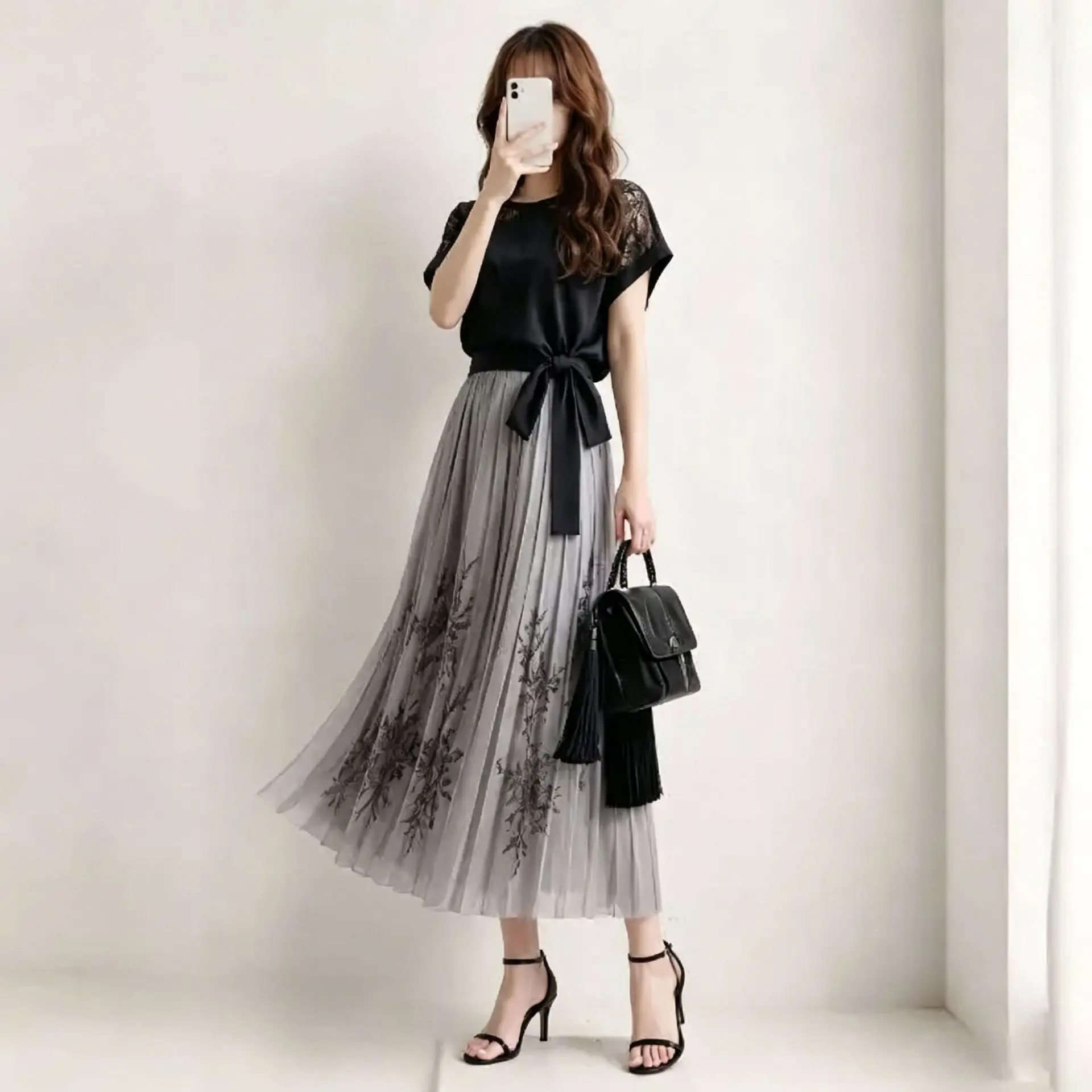 2026 New Two-piece Set: Circular Neck Short Sleeve T-shirt With Hem Tie And Printed A-line Skirt Wedding Dress Midi Clothes
2026 New Two-piece Set: Circular Neck Short Sleeve T-shirt With Hem Tie And Printed A-line Skirt Wedding Dress Midi Clothes