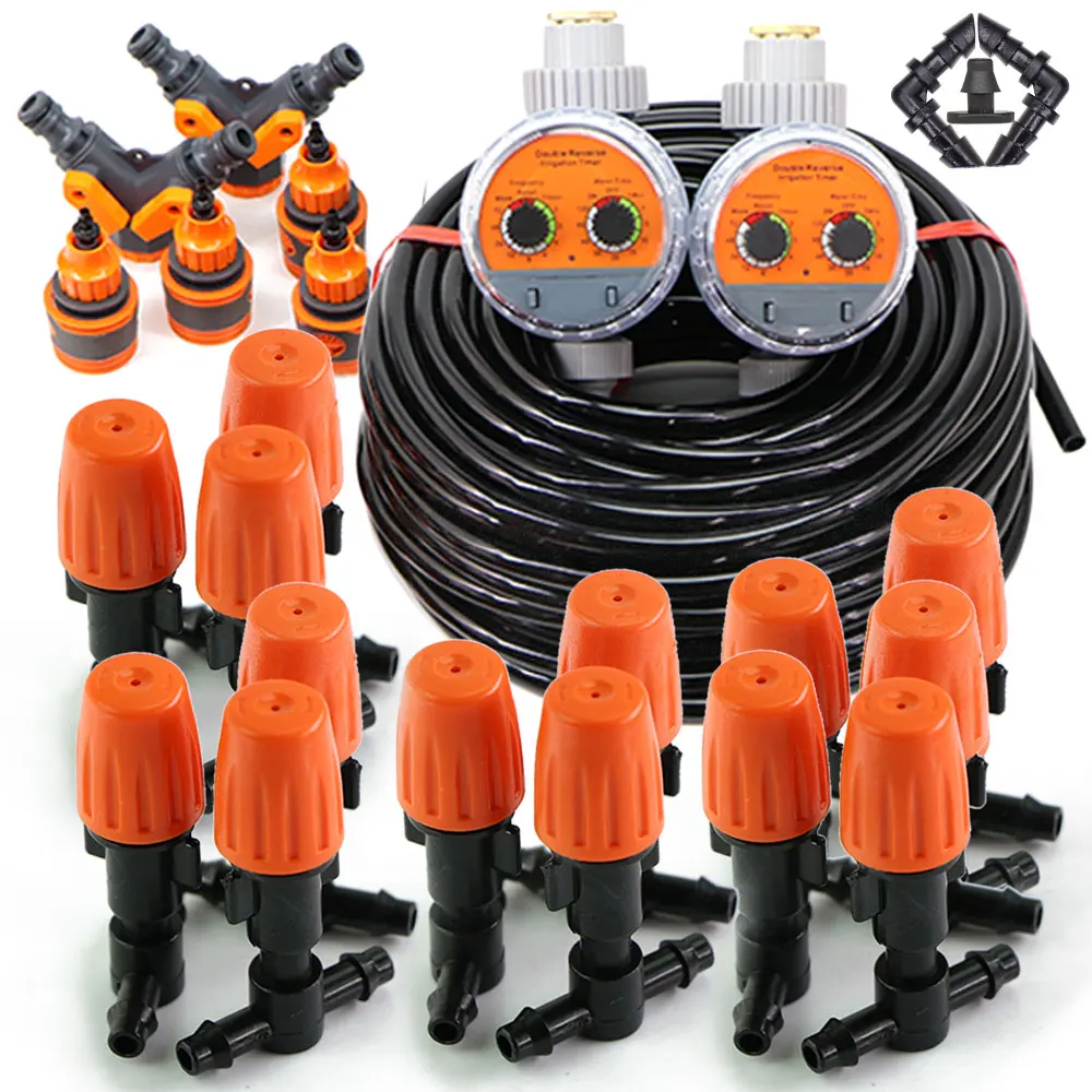 30M 50M Ball Valve Timer Automatic Misting Waterng System 1/4'' Hose Orange Adjustable Nozzle Cooling Irrigation Kit for Garden
30M 50M Ball Valve Timer Automatic Misting Waterng System 1/4'' Hose Orange Adjustable Nozzle Cooling Irrigation Kit for Garden