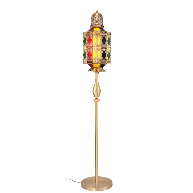 Retro living room study floor lamp, warm bedroom, copper hollow carved floor lamp
Retro living room study floor lamp, warm bedroom, copper hollow carved floor lamp