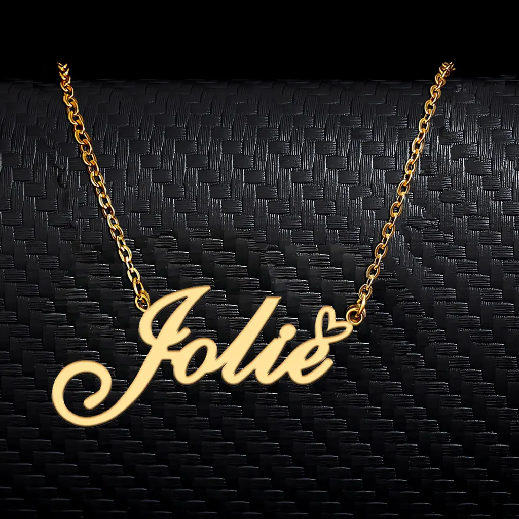 Jolie with Heart Decoration Letters Name Necklace for Women Stainless Steel Gold Plated Charm Choker Mother's Day Gift
Jolie with Heart Decoration Letters Name Necklace for Women Stainless Steel Gold Plated Charm Choker Mother's Day Gift