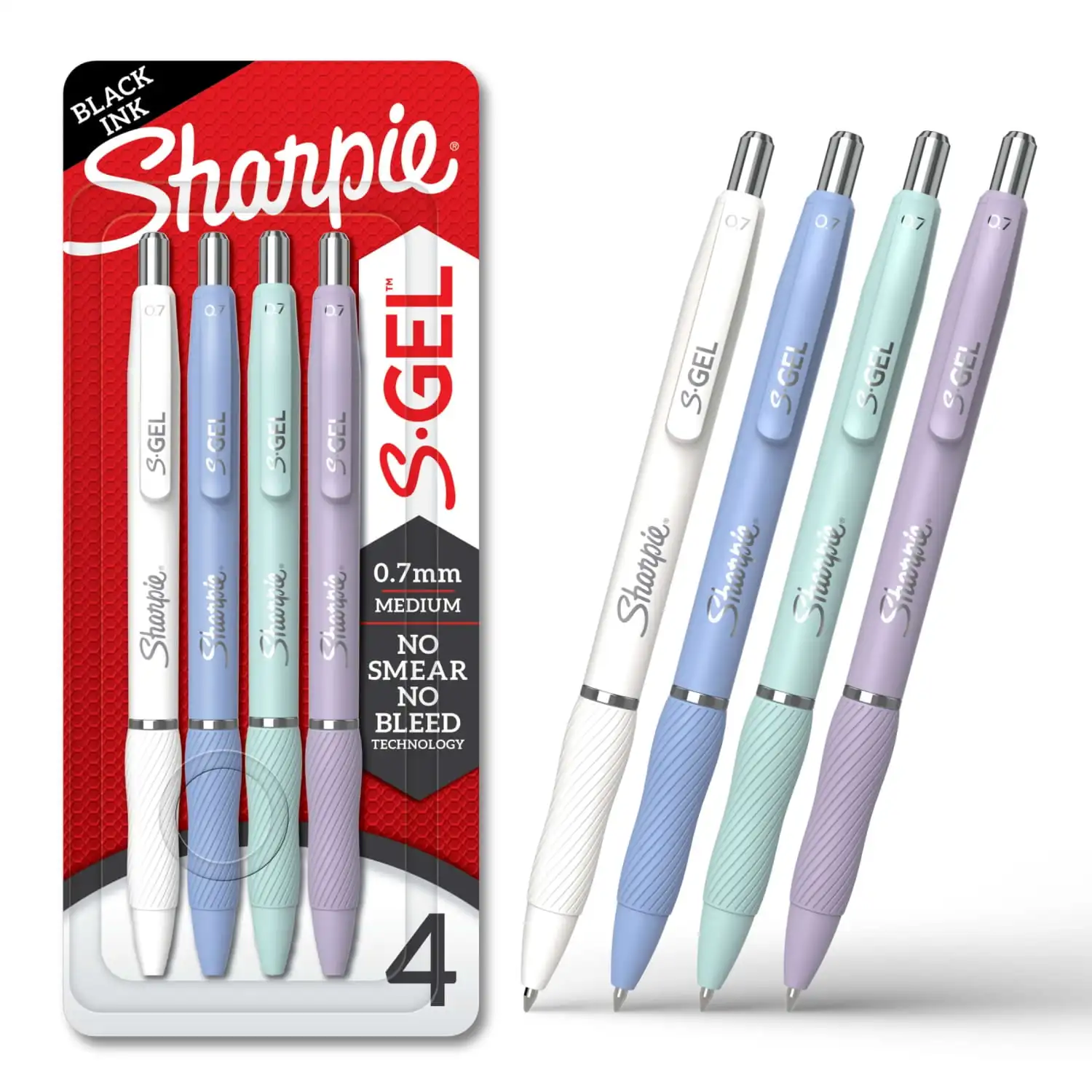 Sharpie S-Gel Pens, Medium Point (0.7mm), Black Ink, Assorted Fashion Barrel Colors, 4 Count
Sharpie S-Gel Pens, Medium Point (0.7mm), Black Ink, Assorted Fashion Barrel Colors, 4 Count