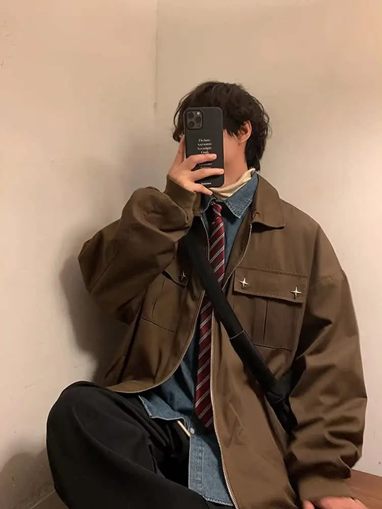 American Sle Hunting Jaet Men's Trendy High-Street Vintage Baseball Vest Jaet Loose Fit Long Sve Zipper Closure
American Sle Hunting Jaet Men's Trendy High-Street Vintage Baseball Vest Jaet Loose Fit Long Sve Zipper Closure