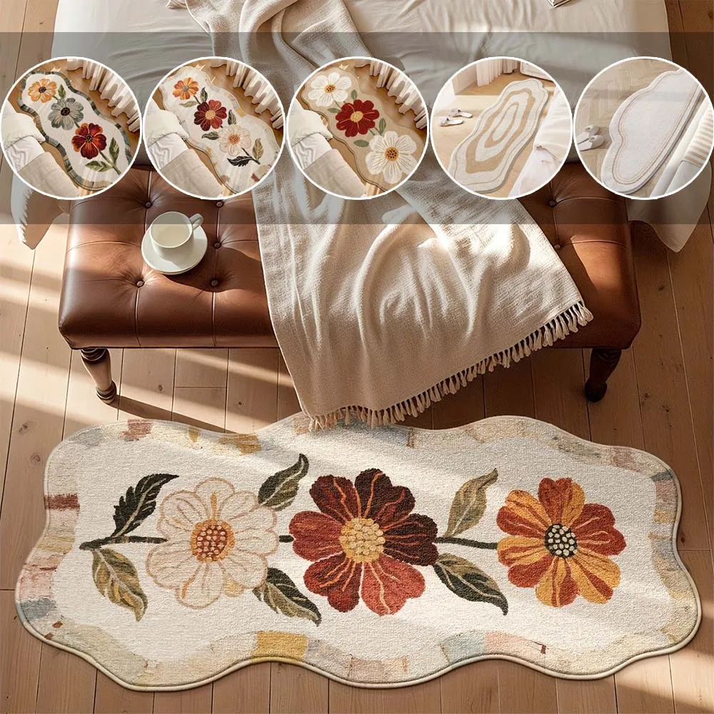 Irregular Shaped Bedroom Side Carpet Floor Mat Pink Flower Rug Cute Fluffy Soft Foot Mats Sweet Style Home Decoration Rugs Ковер
Irregular Shaped Bedroom Side Carpet Floor Mat Pink Flower Rug Cute Fluffy Soft Foot Mats Sweet Style Home Decoration Rugs Ковер