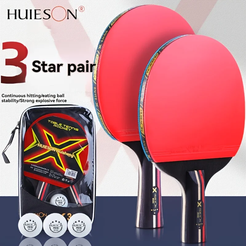 Three-Star Table Tennis Racket Pure Wood High-Elasticity Table Tennis Racket Set 2 Rackets + 3 Balls Table Tennis Racket Set
Three-Star Table Tennis Racket Pure Wood High-Elasticity Table Tennis Racket Set 2 Rackets + 3 Balls Table Tennis Racket Set