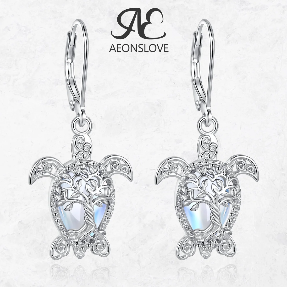 AEONSLOVE Original 925 Sterling Silver Turtle Earrings Tree of Life Moonstone Dangle Earrings Wicca Beach Jewelry Gift for Women
AEONSLOVE Original 925 Sterling Silver Turtle Earrings Tree of Life Moonstone Dangle Earrings Wicca Beach Jewelry Gift for Women
