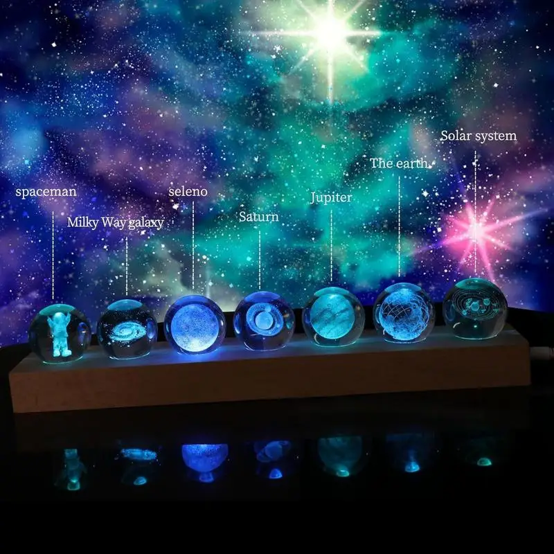 Desk Night Light Planet Crystal Ball Night Lamp Dreamy Illumination Ornament With Wooden Base For Living Room Study Room
Desk Night Light Planet Crystal Ball Night Lamp Dreamy Illumination Ornament With Wooden Base For Living Room Study Room