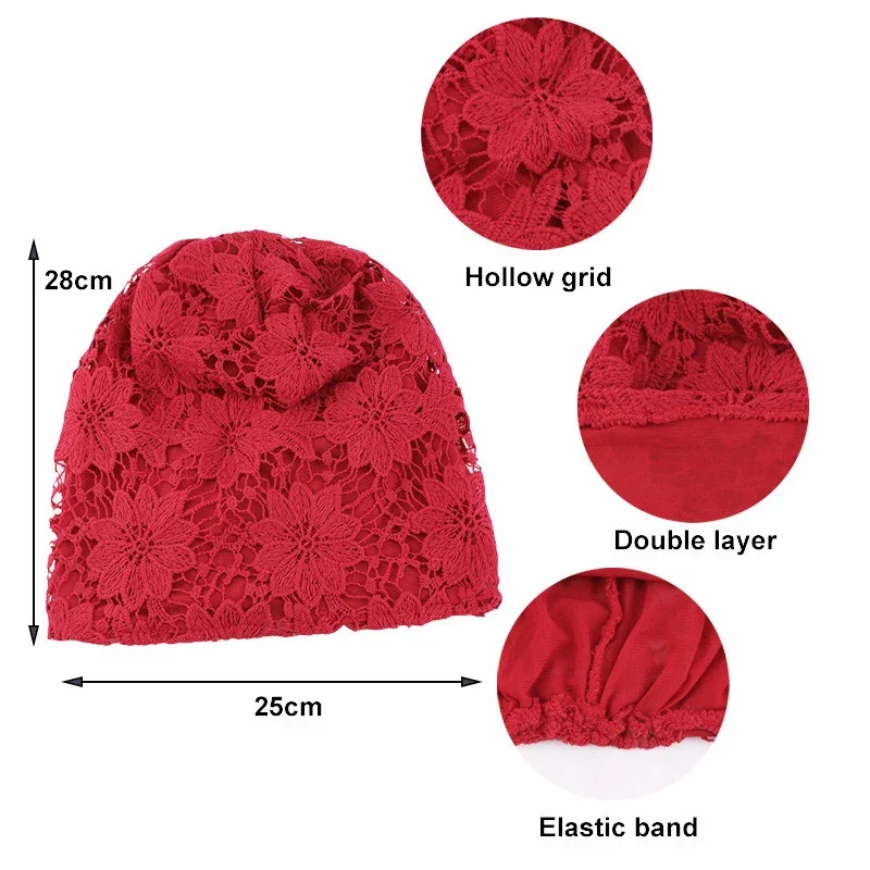Baggy Slouchy Hat Women Skullies Beanies Lace Flower Headscarf Muslim Hijab Knit Hat Lace Chemo Cap Hair Loss Turbante Mujer
Baggy Slouchy Hat Women Skullies Beanies Lace Flower Headscarf Muslim Hijab Knit Hat Lace Chemo Cap Hair Loss Turbante Mujer