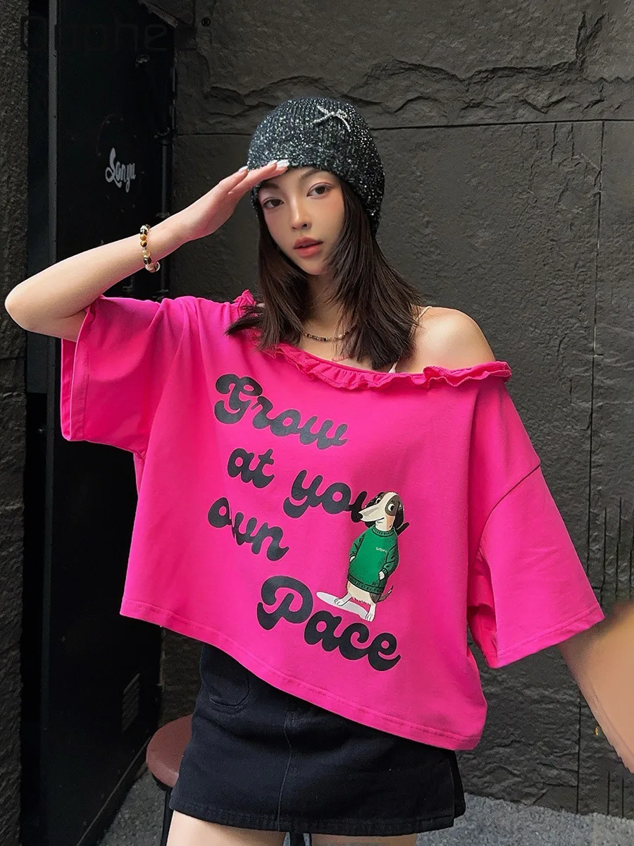 2025 New Summer European Fashion Short Round Neck T-shirt Women Casual Letter Printing Versatile Trendy Tee Y2k Top
2025 New Summer European Fashion Short Round Neck T-shirt Women Casual Letter Printing Versatile Trendy Tee Y2k Top