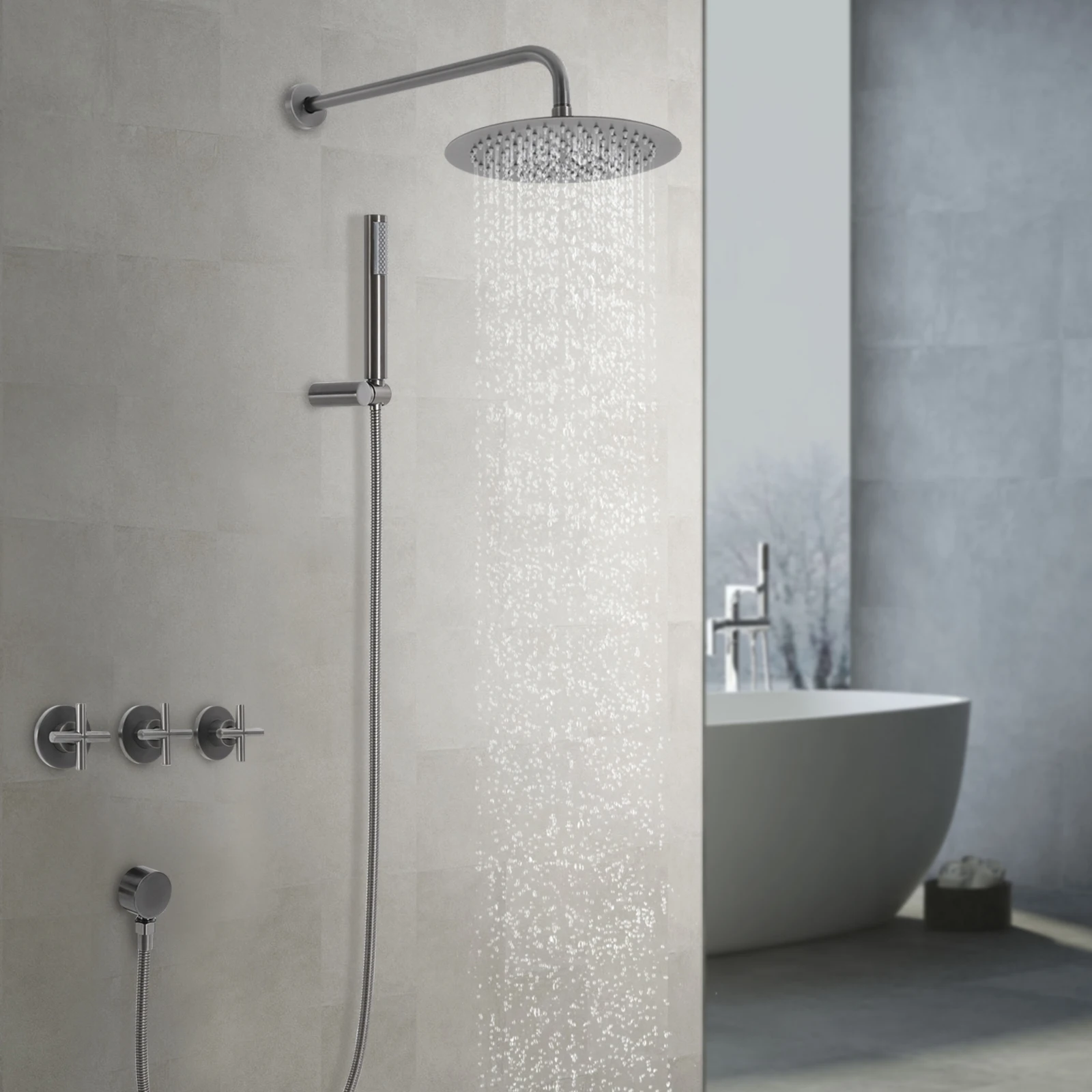 10-дюймовый душевой набор, с ручным распылением, настенный душевой набор Npt 1/2 дюйма, современный душевой набор
10-дюймовый душевой набор, с ручным распылением, настенный душевой набор Npt 1/2 дюйма, современный душевой набор