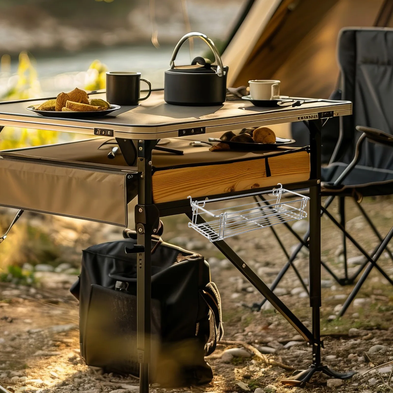 Outdoor Camping Table Foldable Storage Rack Hooks Stainless Steel Durable Portable Extended Basket Camping Kitchen Accessories
Outdoor Camping Table Foldable Storage Rack Hooks Stainless Steel Durable Portable Extended Basket Camping Kitchen Accessories