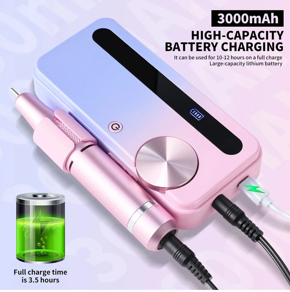 35,000 RPM Professional Electric Nail Drill Set – Rechargeable Nail File with Accessories, Low Noise, Gel Nail Polish Sander, Na
35,000 RPM Professional Electric Nail Drill Set – Rechargeable Nail File with Accessories, Low Noise, Gel Nail Polish Sander, Na