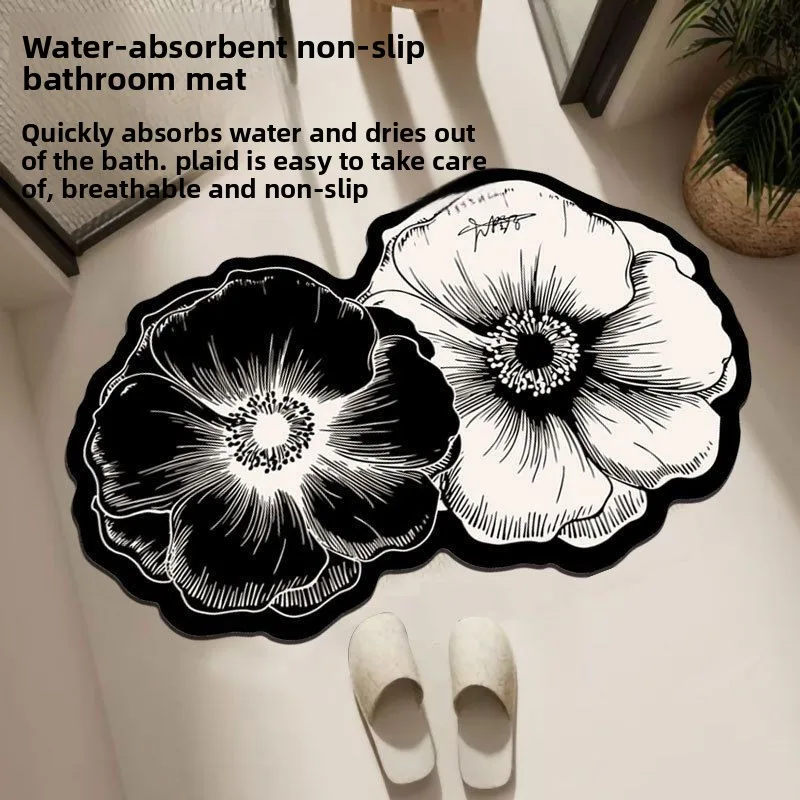Быстросохнущий влагопоглощающий кожаный коврик для ванной с цветочным узором, нескользящий придверный коврик, товары для дома и личной гигиены, принадлежности для ванной комнаты
Быстросохнущий влагопоглощающий кожаный коврик для ванной с цветочным узором, нескользящий придверный коврик, товары для дома и личной гигиены, принадлежности для ванной комнаты