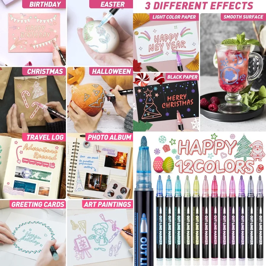 Stocking Stuffers for Outline Glitter Markers Trendy Art Supplies for Teen Girls 12 Shimmer Markers for Creative Drawing and Co
Stocking Stuffers for Outline Glitter Markers Trendy Art Supplies for Teen Girls 12 Shimmer Markers for Creative Drawing and Co