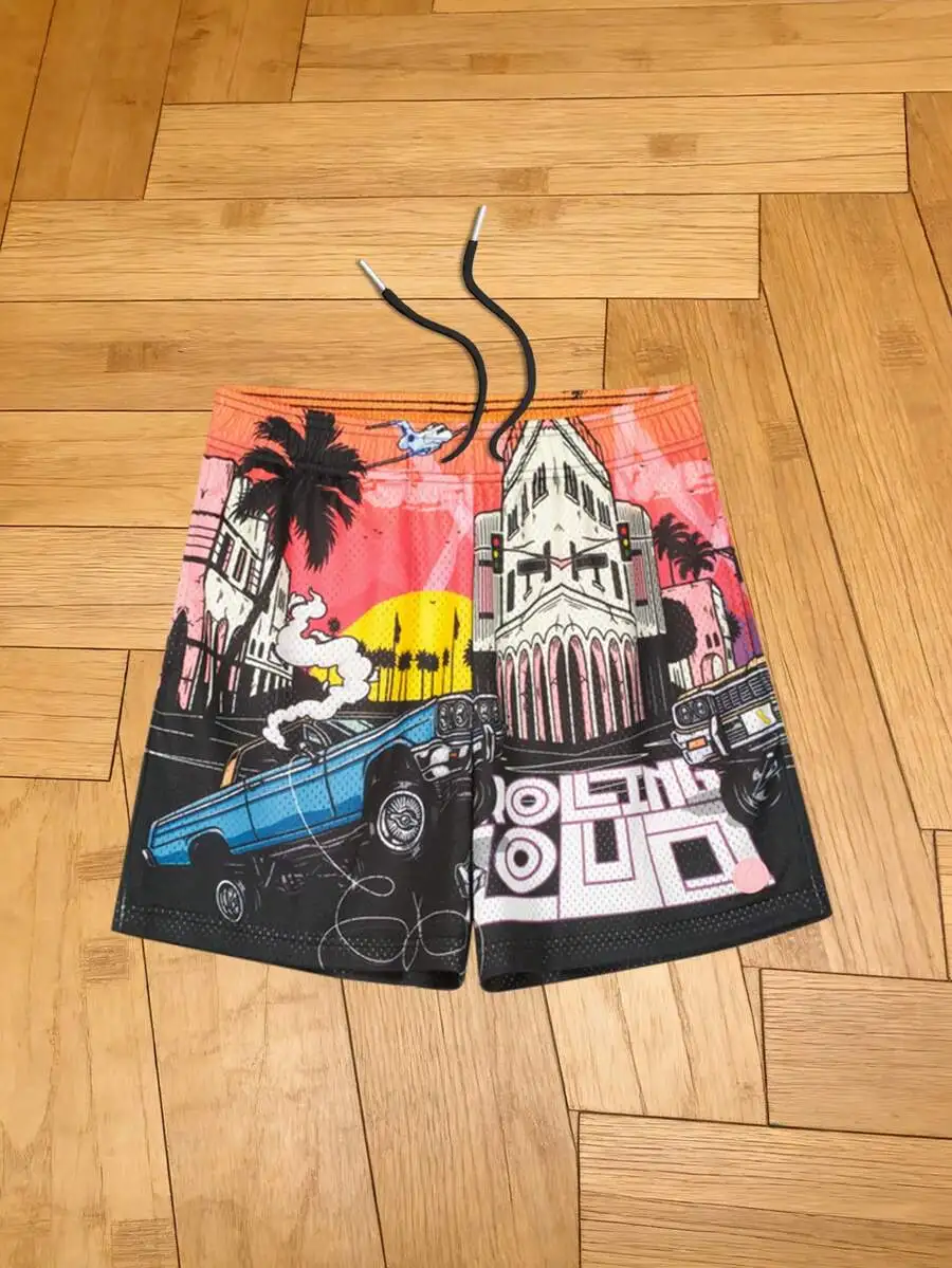 Mens Graphic Print Casual Shorts With Drawstring Waist
Mens Graphic Print Casual Shorts With Drawstring Waist