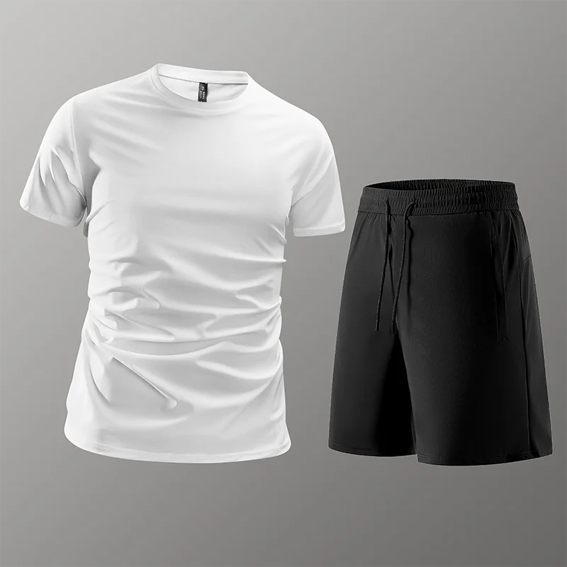 Men Mesh Fashion Summer Sports Solid Color T-shirt+shorts 2 Pieces Short-sleeved Suit Male Breathable Quick Dry Casual New Sets
Men Mesh Fashion Summer Sports Solid Color T-shirt+shorts 2 Pieces Short-sleeved Suit Male Breathable Quick Dry Casual New Sets
