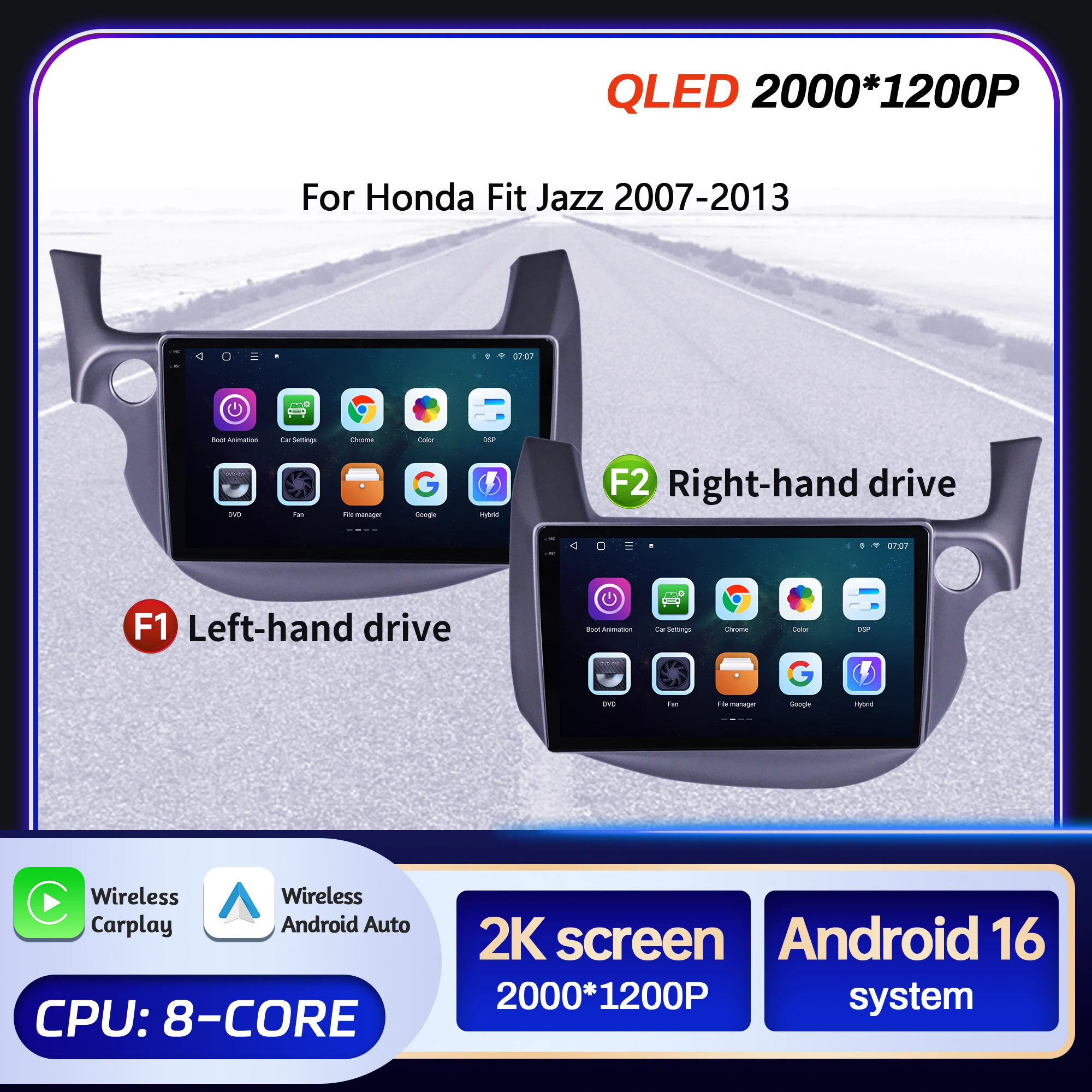 10-дюймовый автомобильный радиоприемник для Honda Fit JAZZ 2007-2013, Android 16, беспроводной BT Carplay, мультимедийная навигация, сенсорный экран 2K QLED
10-дюймовый автомобильный радиоприемник для Honda Fit JAZZ 2007-2013, Android 16, беспроводной BT Carplay, мультимедийная навигация, сенсорный экран 2K QLED