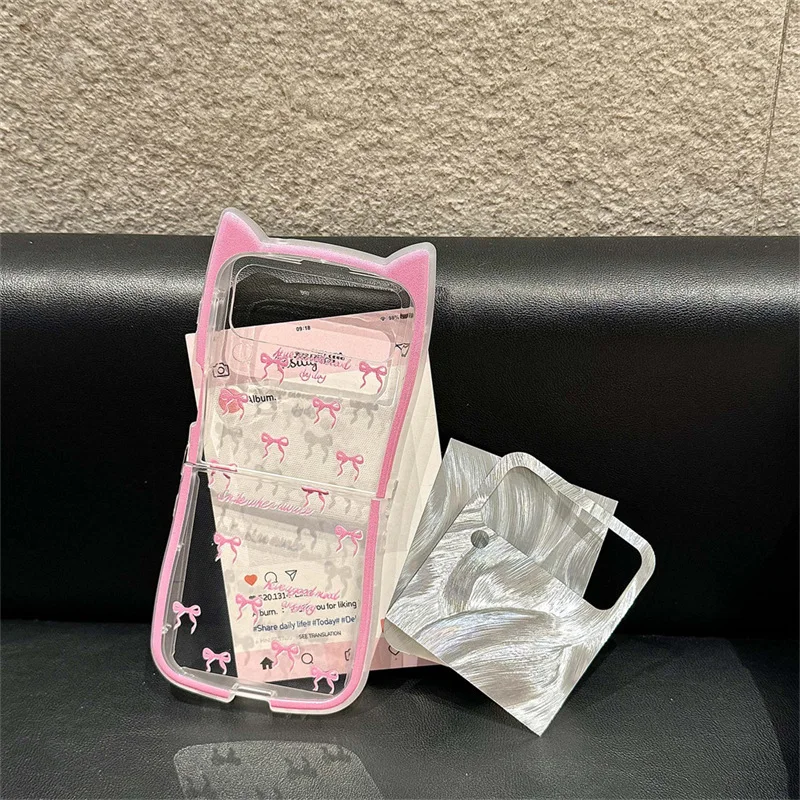 Cat Ear Pink Black Bow for Samsung Galaxy Z Flip 7 6 5 4 Protective Back Cover for ZFlip5 ZFlip6 ZFlip7 Case Shell
Cat Ear Pink Black Bow for Samsung Galaxy Z Flip 7 6 5 4 Protective Back Cover for ZFlip5 ZFlip6 ZFlip7 Case Shell