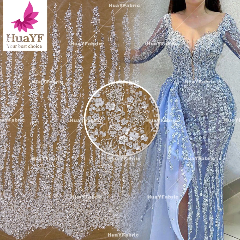 1 Yard Luxurious Elegant White Lace Silver Beads Sequin Wedding Dress Fabric HY1795
1 Yard Luxurious Elegant White Lace Silver Beads Sequin Wedding Dress Fabric HY1795